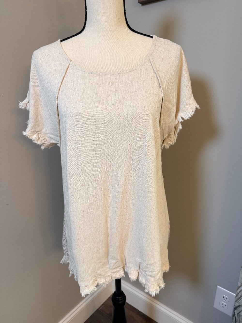 Umgee Cotton Linen Blend High Low Top NWT – Cream/Oatmeal Boho Boutique Style